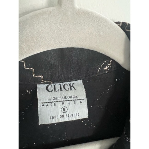 Vintage Linen Quilted & Embroidered Jacket Black Size Small - Picture 3 of 6